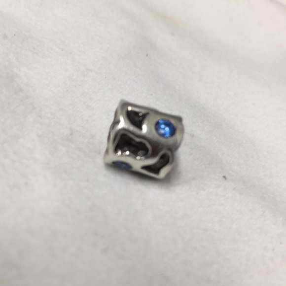 Pandora Blue Pond Charm Sterling silver. 
Recessed Pond-like areas and Blue Cz - Picture 3 of 7